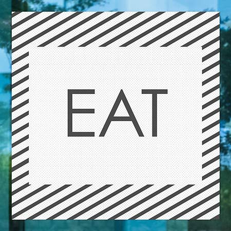 CGsignLab | Eat -Sstripes bijeli perforirani prozorski naljepnica | 24 x24