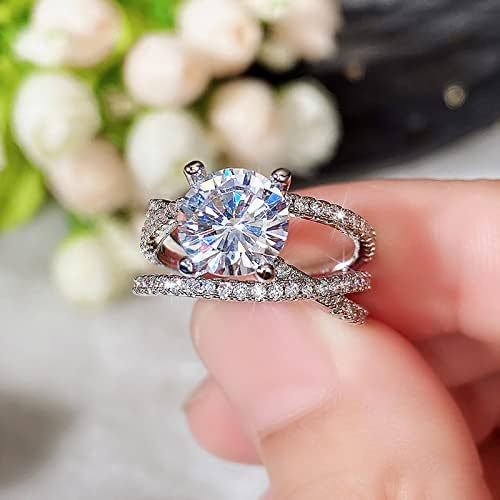 Prstenovi za opseg za žene Dvostruki sloj prsten sa dijamantima za žene modni nakit Popularni dodaci
