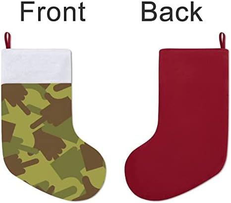 CAMO srednji prst personalizirani božićni čarapa Početna Xmas Tree Kamin Viseći ukrasi