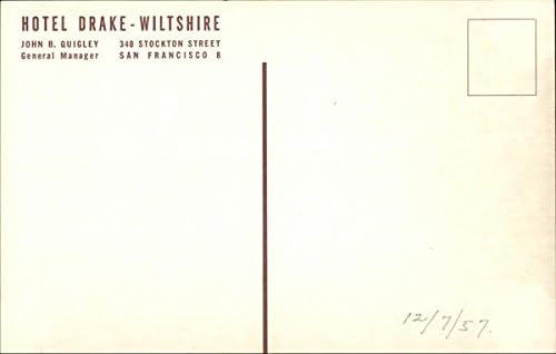Hotel Drake-Wiltshire s pogledom na Union Square San Francisco, Kalifornija, originalna Vintage razglednica