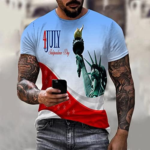 Ljetna muška haljina muške majice kratki rukav casual vintage Dan nezavisnosti 3D digitalni tisak T Muškarci