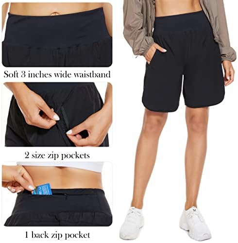 Ženska 7 Trgovini dugih kratkih hlača Atletska teretana Sportska šorc sa džepovima sa zatvaračem High