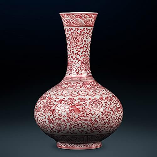 Wodmb vase Antique Dynasty Crvena ručno obojena glazura Crvena kineska vaza hidroponski ukrasi za