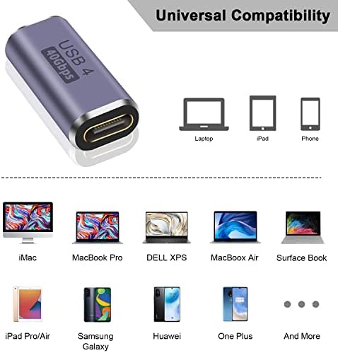 Poyiccot USB C spojnica ženka, 40Gbps USB C spojnica 100W & 8K video zaslon USB tipa C spojnica,