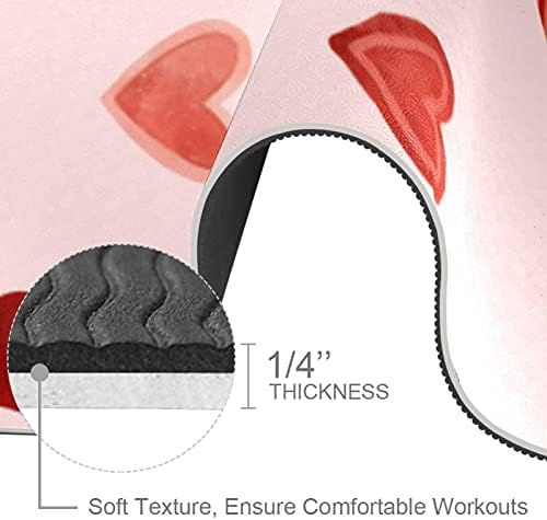 Debela neklizajuća Vježba & amp; fitnes 1/4 prostirka za jogu sa ružičastim printom u obliku srca za Yoga Pilates