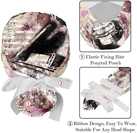 2pcs radna kapa s tipkama za tipku za kravata za tipke Fox Cat Spacemen Ponytail torbice za žene