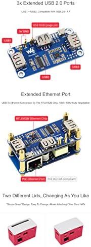 Poe Ethernet/USB Hub Box kompatibilna Raspberry Pi Zero serija, sa Poe/ETH / USB HUB šeširom unutra, 802.3 af