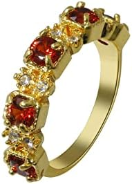2023 Novi angažirani kamen zircon svijetli modni nakit za žene za žene crveni prsten nakit moli se kroz