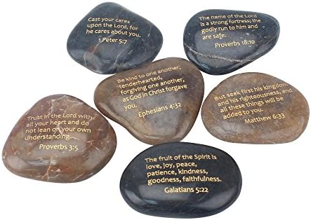 Stonebriar Inspirational Pismo kamenje, vjerski poklon ideje za prijatelje i obitelj, ukrasni 6 komada set