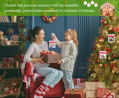 FaCraft Metal Picture Frame Božić ukrasi, sretan & Bright Photo Frame ukrasi za jelku dekoracije Family