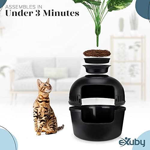 eXuby skrivena kutija za smeće za mačke-jedina crna kutija za smeće na tržištu-jednostavna za montažu i
