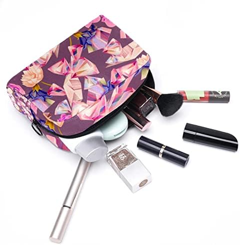 Tbouobt kozmetičke torbe za šminke za žene, male šminke torbice za putne torbe, vodeni ljiljan ružičasti dijamant