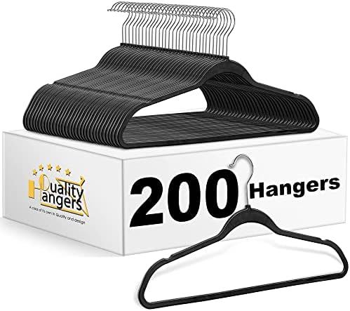 Viseća za oblaganje kvaliteta 200 pakovanja - bez baršunastih plastičnih vješalica za odjeću -Heavy