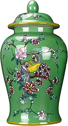 Keramičke tegle, čaj teglica, kišni stil Skladišta, vaza s poklopcem zelenim đumbir Jar đumbir