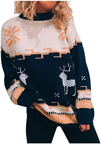 Ženski božićni džemperi Modni mali pingvin dugih rukava dugih rukava pulover za muškarce