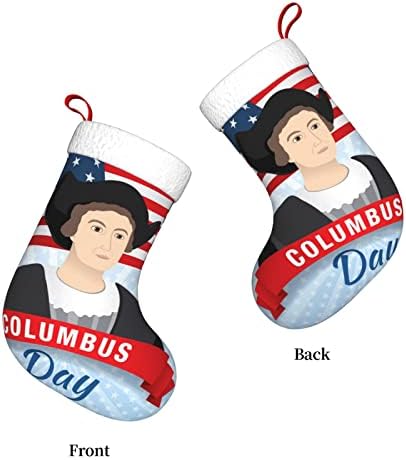 Yuyuy Columbus Day Božićne čarape za odmor Kamin Viseća čarapa 18 inča čarape