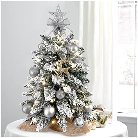 Mini božićno drvce za tablicu, 20-rublje srebrne tablice Vrhunski izvrsni mali božićni drveće umjetno, sa