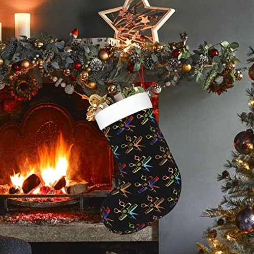 Čvrsti božićne čarape škare češalj za kosu Stylist Dvostrani kamin Viseći čarape