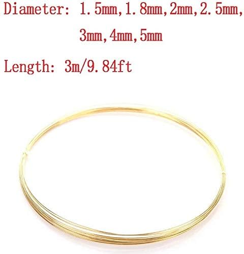 YUESFZ mesingane žice 3m / 9.84 ft gola bakrena puna linija H62 Cu metalna žica za perle za DIY Craft nakit