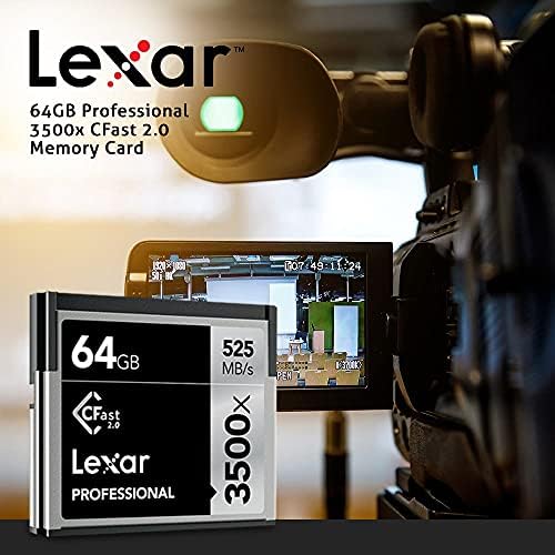 Lexar 64GB Professional 3500x CFast 2.0 memorijska kartica x2, čitanje 525mb/ s, pisanje 445MB/ s, za BlackMagic