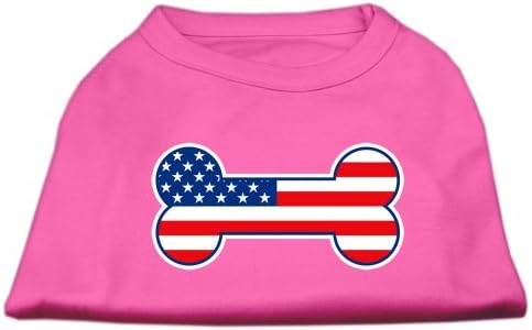 Mirage Pet Products košulja sa sitotiskom u obliku kosti američke zastave, 3x-velika, svijetlo ružičasta