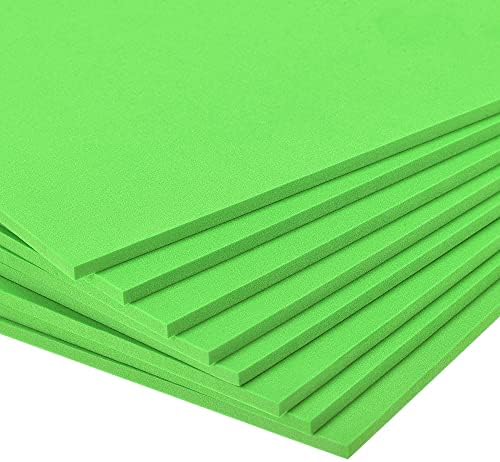 Uxcell Green Eva pjenaste listovi 10 x 10 inča debljine 5 mm za obrtni DIY projekti, 8 kom