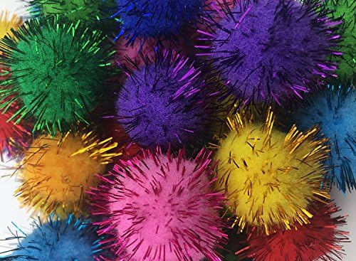 VAPKER 30 komada različitih boja Sparkle Balls mačka omiljena igračka šljokice Pom Poms Glitter