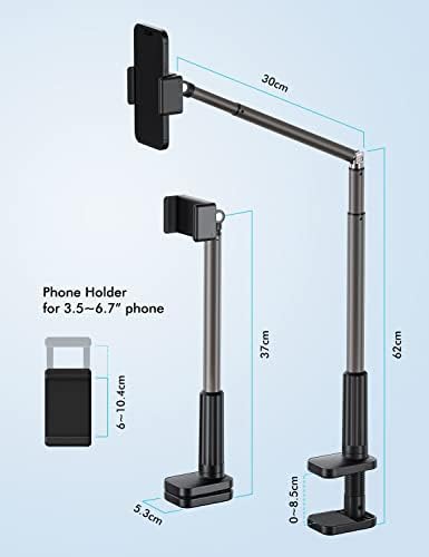 Viozon 3,5 -6.7 Držač telefona, fleksibilna duga ruka, režijski nosač, 360 ° ugao, aluminijska
