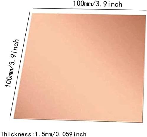 Yiwango bakar list folija bakar lim ljubičasta bakar ploča 6 različite veličine debljine 1. 5mm za, zanati,