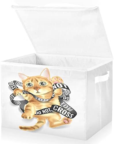 Inplewgogo smiješne životinjske mačke kante sa poklopcima za organiziranje ukrasnog kaležnog za skladištenje