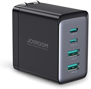 USB C punjač, JOYROOM 67w Gan zidni Punjač kompaktan sklopivi Punjač sa 2 USB-C porta & 2 USB-a portovi blok