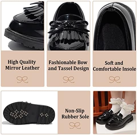 KIDSUN cipele za dječake za djevojčice na Pertlanje Comfort Oxford školska uniforma cipele Loafer