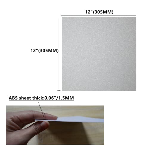 ZHluja bijeli Abs plastični listovi-debljine 0,060, 12 x 12, 12 pakovanja za lasersko sečenje