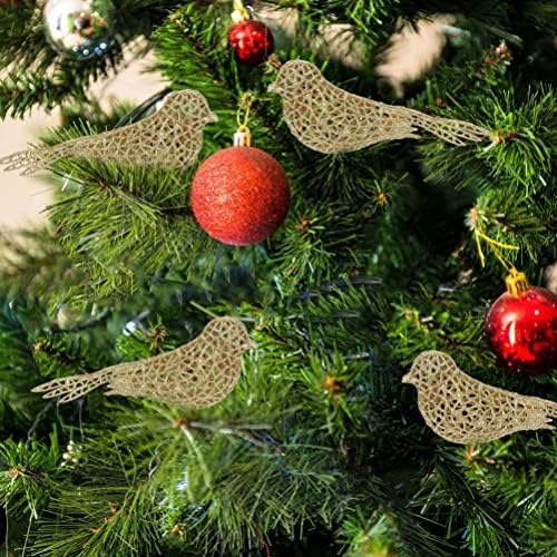 Happyyami 4pcs umjetne božićne ptice blistaju ptice ukrasi Xmas stablo vijenac ptica zamjenjuje diy ukrasi
