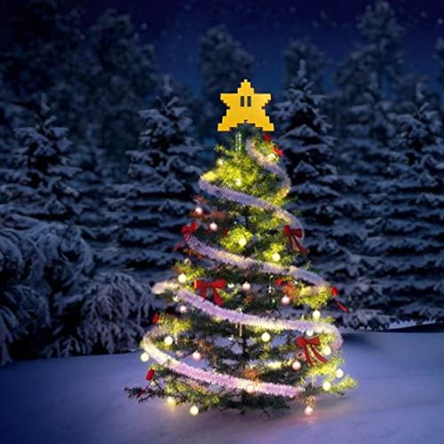 Toppers božićnog drva, Super Marios Bros Star Tree Topper za Ornament za božićno stablo DIY PIXEL Decor