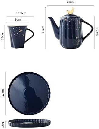 Xiulaiq Blue zvjezdarska kupaelarna keramička kupa za kafu set popodnevni čaj čaja šećera posuda