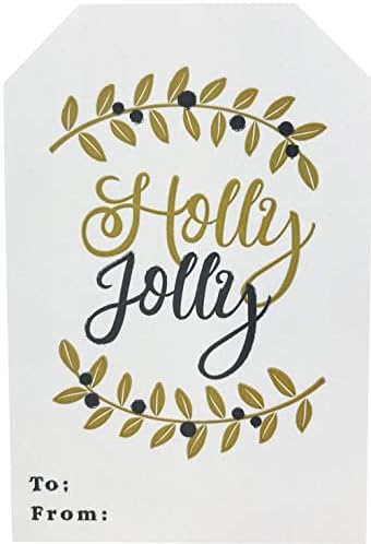 Poklon oznake Holiday Present naljepnice Holly Jolly Warm Wishes 4 različiti dizajni 2 x 3 inča 25 ukupno etiketa