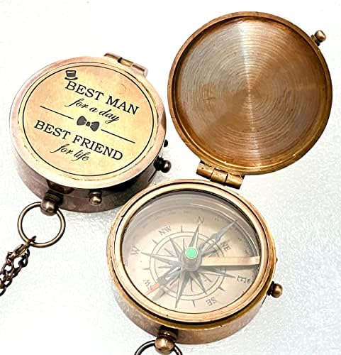 Najbolji pokloni za vjenčanje mesing kompas i najbolji čovjek prijedlog poklon -Ustavi čovjeka