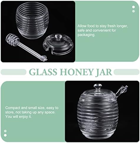 Hemoton Honey Pot Honey Pot Cup dozator 1 Set staklena tegla za med bistra posuda za med tegla za skladištenje