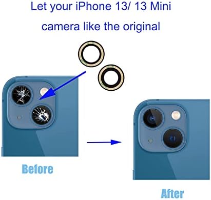 2 Kom/Set back Kamera zamjena sočiva za iPhone 13 / iPhone 13 Mini, Anti-Lens Scratch & vodootporan,