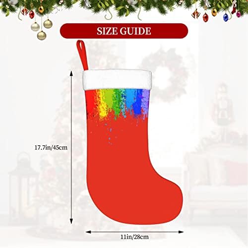 Waymay Rainbow Boja Božićne čarape 18 inča Xmas Viseće čarape Klasične čarape za odmor