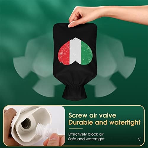 Italija Heart Retro Flag gumena injekcija za toplu vodu sa toplim plišanim poklopcem za grčeve menstrualnih bolova