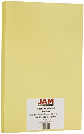 Jam papir Vellum Bristol 67LB Cardstock - 8,5 x 11 Koverstock - 147 GSM - Kanarska žuta - 50 listova