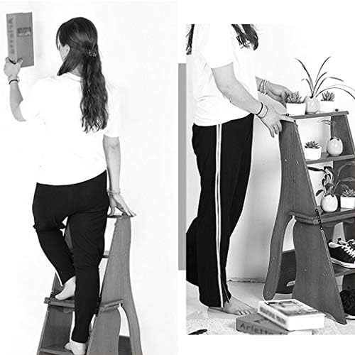 Xwzjy 4-sloj ljestve za stolicu zadebljanje drvene sklopive stepenice Creative Transsaming unutarnji penjanje Stepladders Polica za dnevni boravak / balkon, maksimalno opterećenje 100kg