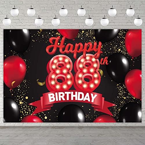 Sretan 34. rođendan crvene i Crne Banner Backdrop dekoracije baloni tema dekor za djevojčice žene princeza