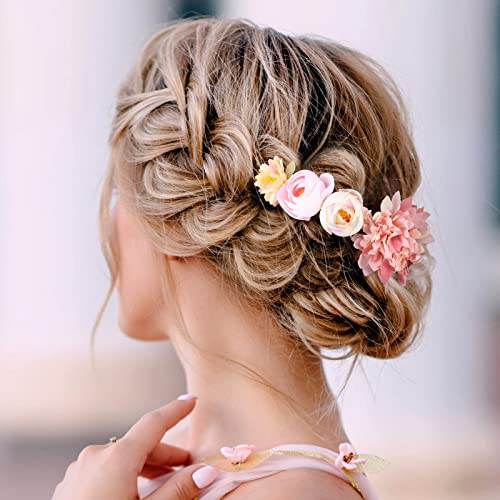 BBTO 21 komada cvijet Hair Clip Rose hair Clips Hair Barrettes za žene cvijet Hair Accessories Boho Bride Claw