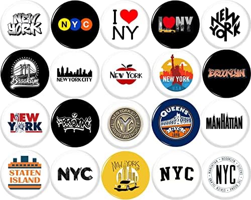 NYC X 20 NOVO 1 Inčni pinovi dugmad značka New York City I Love Big Apple Manhattan Brooklyn Queens Bronx