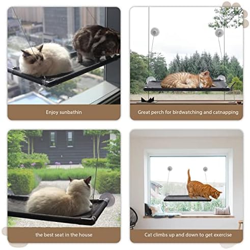 Čvrsta viseća mreža za prozor za mačke Jake usisne čašice Cat Sunny Seat-mačji prozor Perch pruža