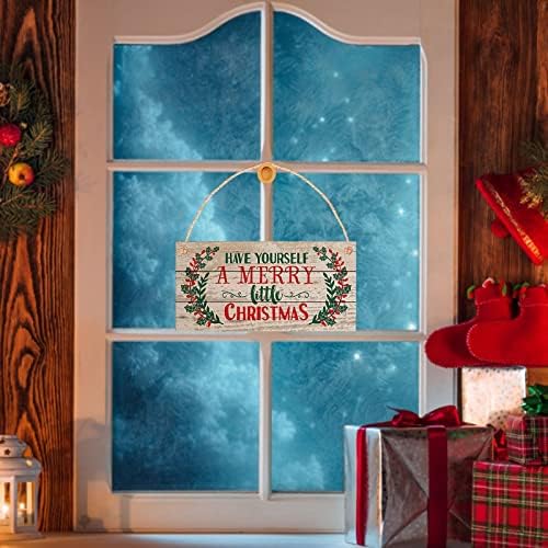 Svijećna set sa božićnim ukrasnim unosom konopca Drvena prodavnica Privjesak za vrata Dajte sebi