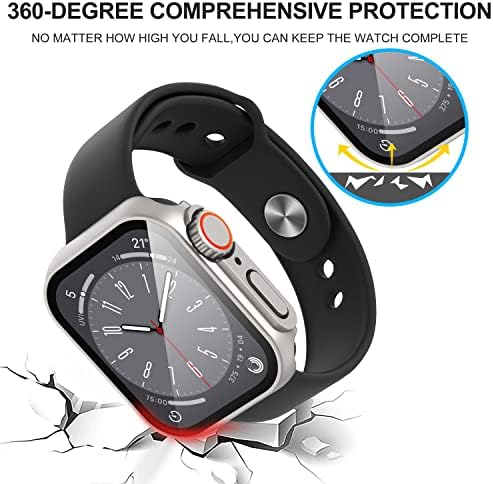 Suoman za Apple Watch 44mm zaštitni slučaj ekrana, Ultra tanko kaljeno staklo jedinstveni dizajn pune pokrivenosti